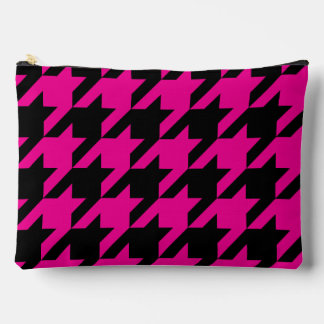 Pochette À Accessoires Grand motif à carreaux rose vif et noir