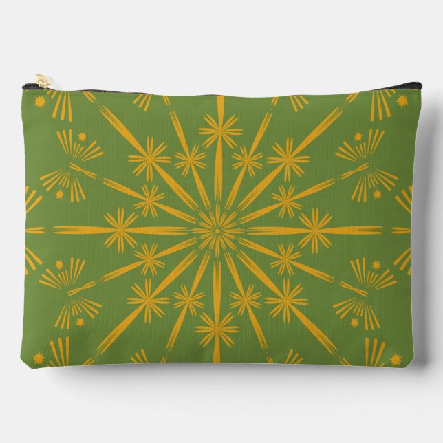 Pochette À Accessoires Grand Pouch Rétro Mandala Avocado (Recto)