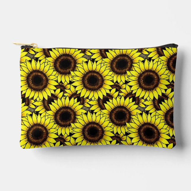Pochette À Accessoires Grand Tournesol Jaune Doré (Recto)
