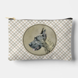 Pochette À Accessoires Grande Dane Peinture Brindle Original Pet Dog Art