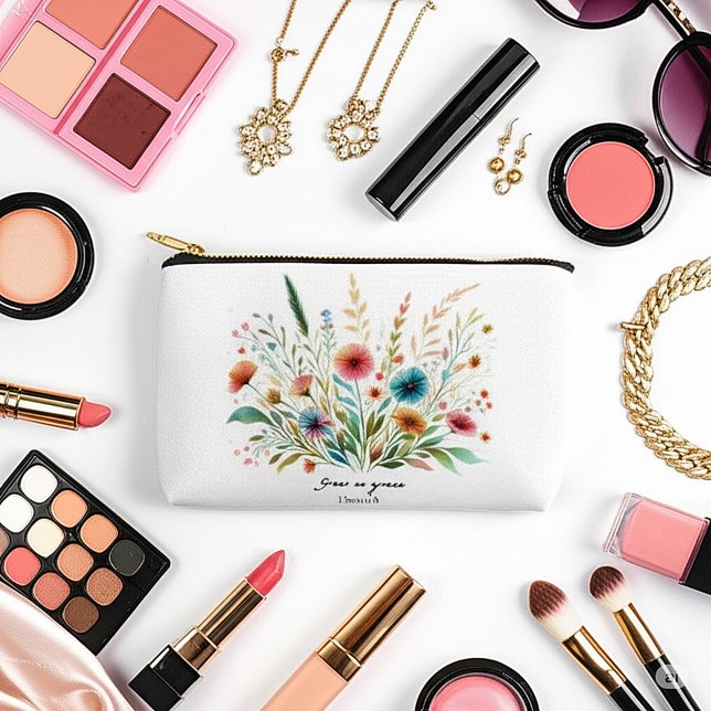 Pochette À Accessoires Grandir en Grace floral personnalisé (Créateur téléchargé)