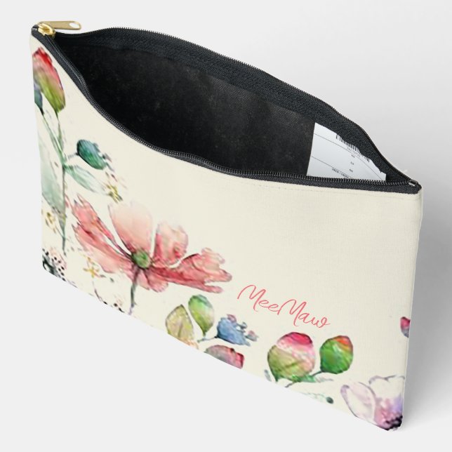 Pochette À Accessoires “Grandma’s Garden” Print Cosmetic Bag (Ouvrir)