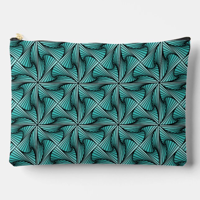 Pochette À Accessoires Graphique géométrique 3D pivotante Turquoise vert (Recto)