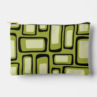 Pochette À Accessoires Grille rectangle arrondi vert milieu du siècle rét
