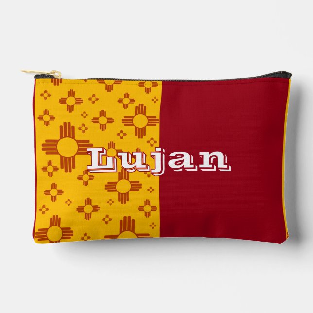 Pochette À Accessoires Grilles verticales Zia Soleil Rouge Jaune Nouveau- (Recto)