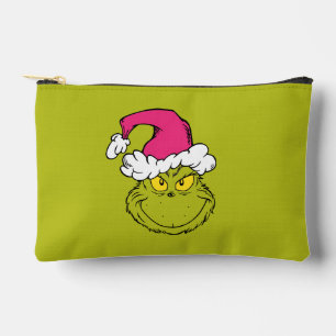 Pochette À Accessoires Grinch avec un chapeau de Père Noël rose