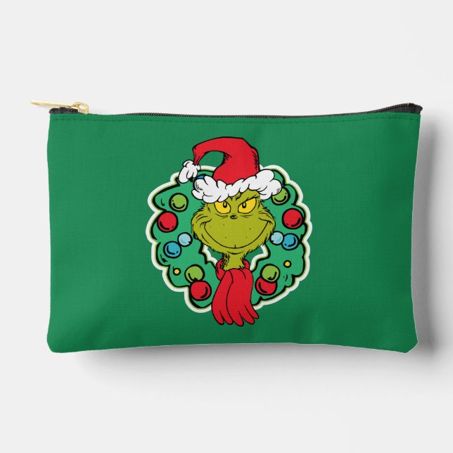 Pochette À Accessoires Grinch | Couronne de Noël (Recto)