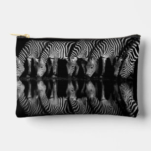 Pochette À Accessoires Groupe de zèbres des plaines boivent ensemble la n