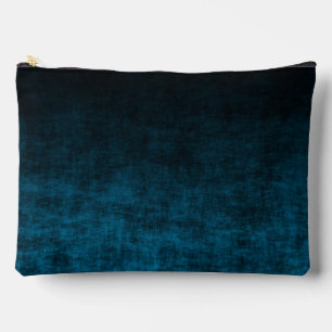 Pochette À Accessoires Grunge Ombre noir et Turquoise Texture