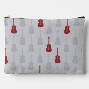 Pochette À Accessoires Guitare acoustique grungeuse pois blancs rouges