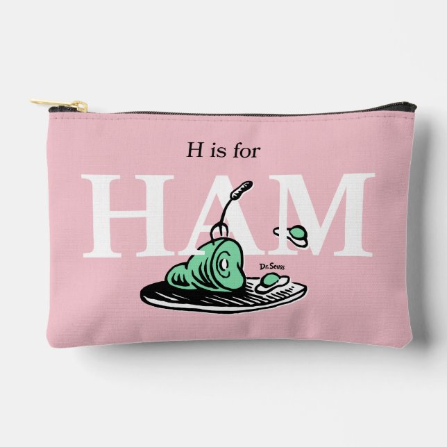 Pochette À Accessoires "H pour JAMBON" | Conception de l'alphabet (Recto)