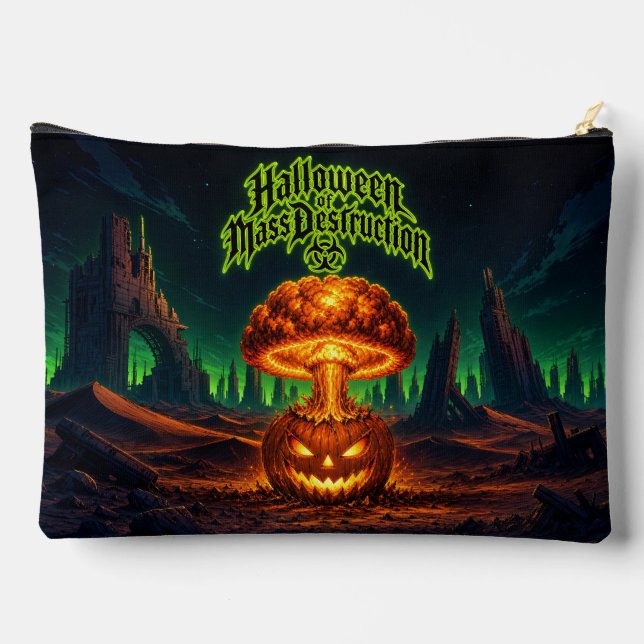 Pochette À Accessoires Halloween de destruction massive Citrouille radioa (Verso)