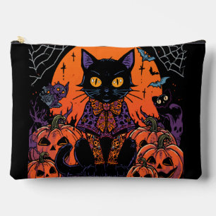Pochette À Accessoires Halloween,Le rôdeur du champ de citrouilles,Chat n