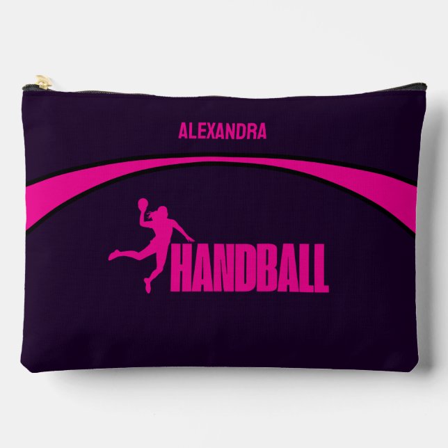 Pochette À Accessoires Handball Joueuse, Équipe, Cadeau pour fille d'anni (Recto)
