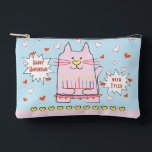 Pochette À Accessoires Hanoukka Cats Dreidel Play<br><div class="desc">Hanoukka Cat tient sa Menorah éclairée, Dreidel Game Pouch. Tous les éléments de conception peuvent être modifiés. Modifiez le texte modifiable à l'aide de votre style de police, de votre couleur et de votre taille préférés. Remplissez votre poche de dreidels et de gâteries pour jouer. Jeu ! ! ! Heureux...</div>