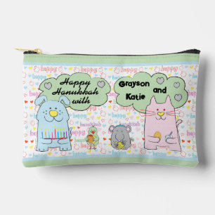 Pochette À Accessoires Hanoukka Chat et amis Jouer Dreidel