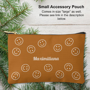 Pochette À Accessoires Happy Faces Boho Brown - PETIT Accessoire Pouch