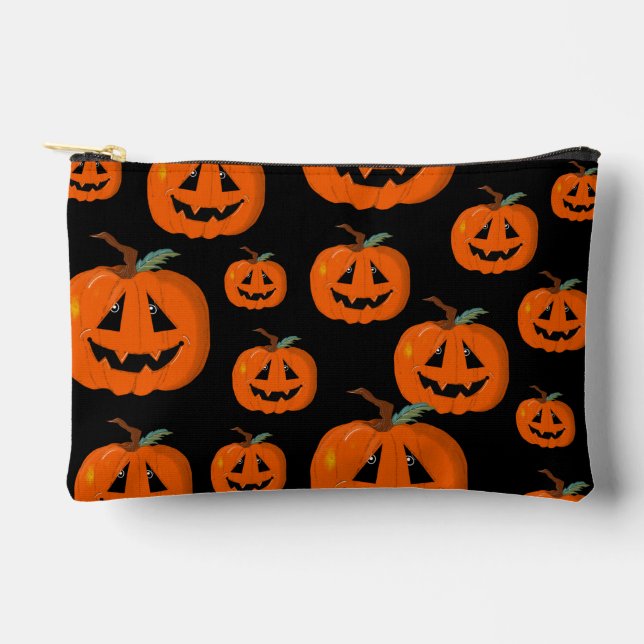 Pochette À Accessoires Happy Halloween Jack-o'-lantern Illustration Art (Recto)