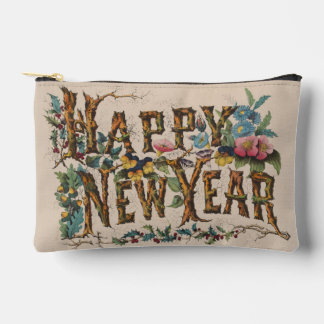 Pochette À Accessoires  Happy New Year, Vintage Currier & Ives Print