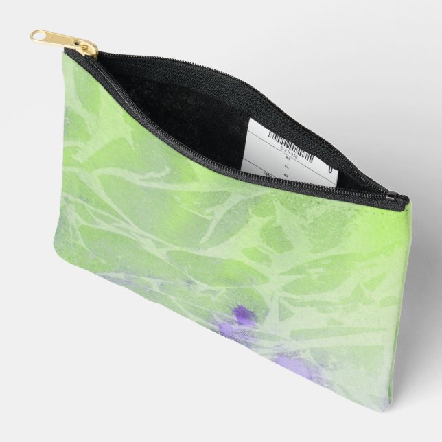 Pochette À Accessoires Harmonie Douce Verte et Lavande (Ouvrir)