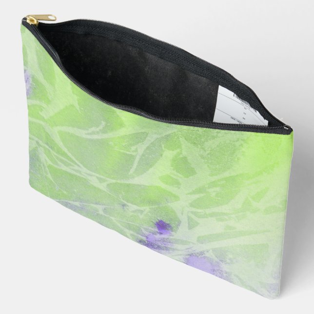 Pochette À Accessoires Harmonie Douce Verte et Lavande (Ouvrir)