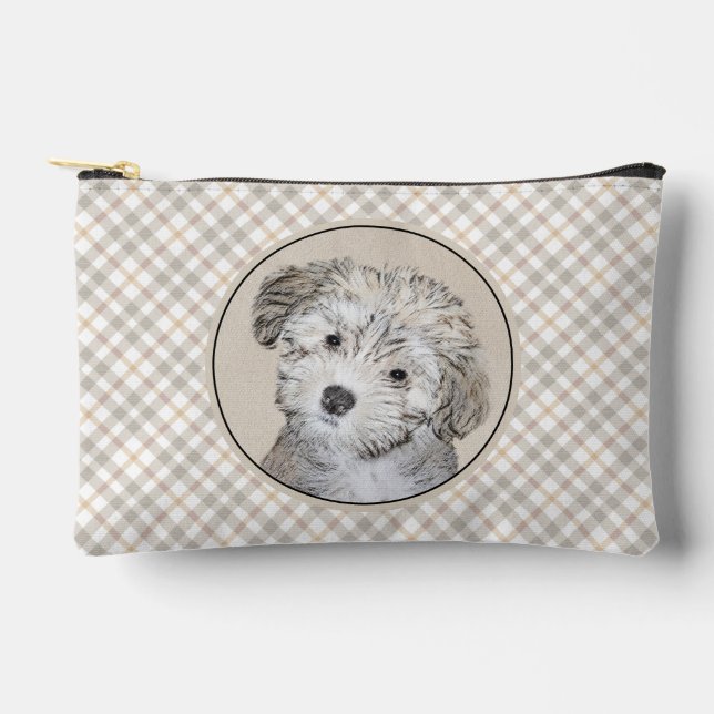 Pochette À Accessoires Havanais Puppy Peinture Sable Original Pet Dog Art (Recto)