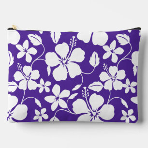 POCHETTE À ACCESSOIRES HAWAIIAN HULA (HIBISCUS) MOTIF EN PURPLE