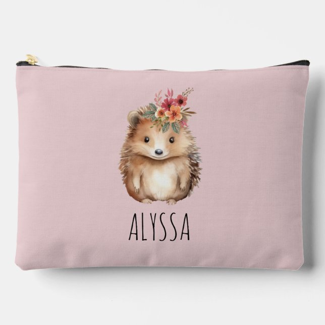 Pochette À Accessoires Hérisson, Coque de crayon personnalisé ou (Recto)