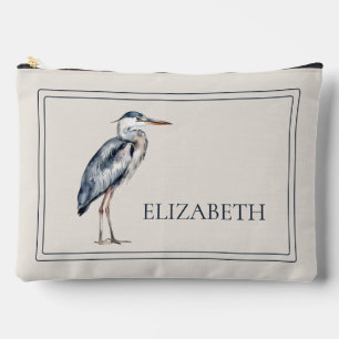 Pochette À Accessoires Héron bleu côtier personnalisé