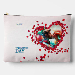 Pochette À Accessoires Heureuse Sainte-Valentin avec Roses