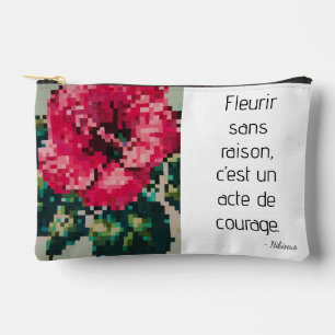 Pochette À Accessoires Hibiscus Pixel Art Floral Pastel