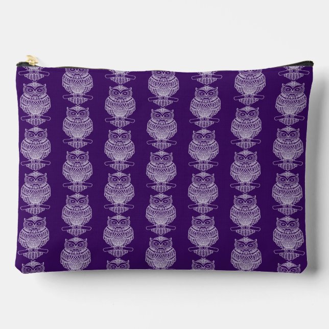 Pochette À Accessoires Hibou (violet) - Trousse d'accessoires (Recto)