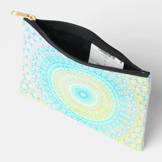 Pochette À Accessoires Hippie écotique Boho Psychedelic Summer Mandala (Ouvrir)