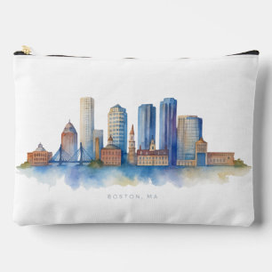 Pochette À Accessoires Horizon de la ville de Boston à l'aquarelle Mode