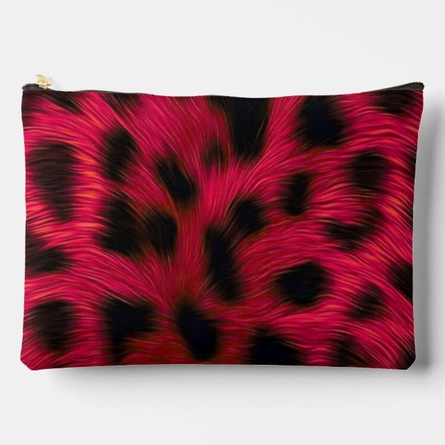 Pochette À Accessoires Hot Pink Leopard Print Faux  (Recto)