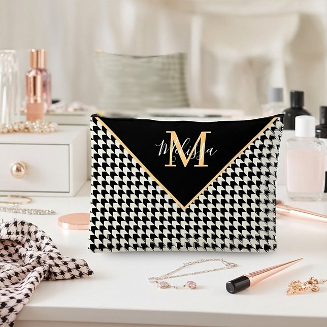 Pochette À Accessoires Houndstooth personnalisée (Créateur téléchargé)