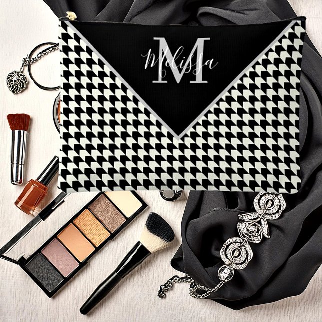 Pochette À Accessoires Houndstooth personnalisée (Créateur téléchargé)
