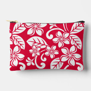 POCHETTE À ACCESSOIRES ÎLE PLUMERIA MOTIF À STRAWBERRY RED