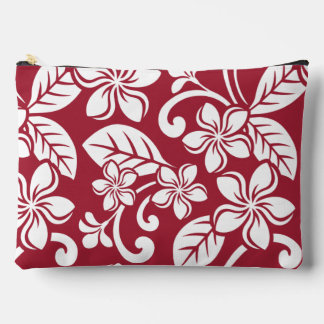 POCHETTE À ACCESSOIRES ÎLE PLUMERIA MOTIF EN ROUGE CARDINAIRE