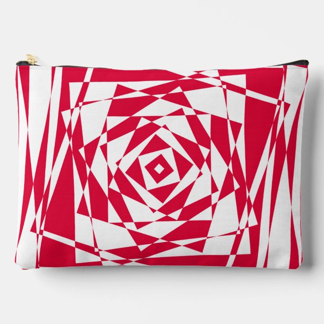 Pochette À Accessoires Illusion abstraite rouge blanc (Recto)