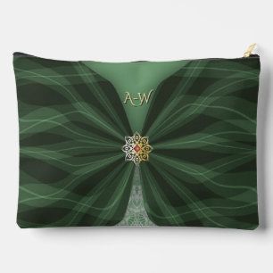 Pochette À Accessoires Illusion de textile botanique monogrammé vert  