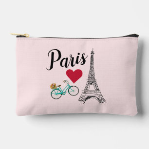 Pochette À Accessoires Illustration d'amour de la Tour Eiffel