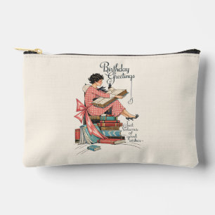 Pochette À Accessoires Illustration d'anniversaire pour amateur de livres