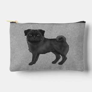Pochette À Accessoires Illustration de dessin animé de chien Carlin noir
