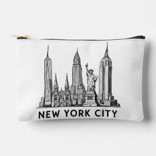 Pochette À Accessoires Illustration de la skyline de NYC avec la Statue d