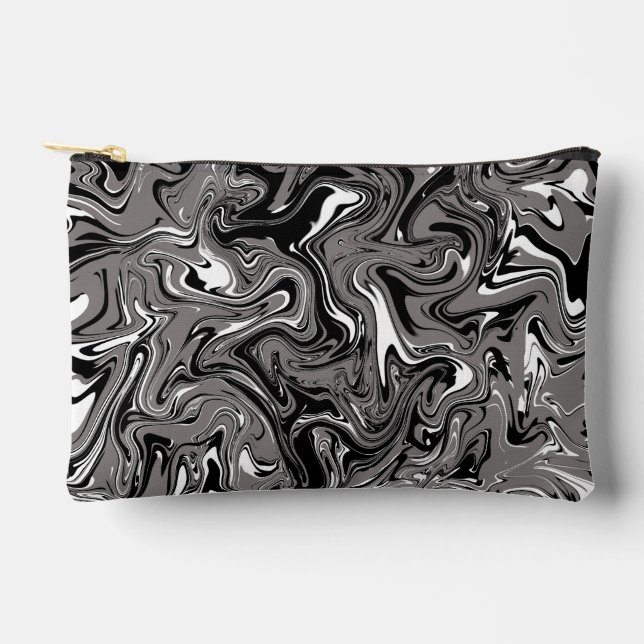 Pochette À Accessoires Illustration de marbre abstrait Noir   (Recto)