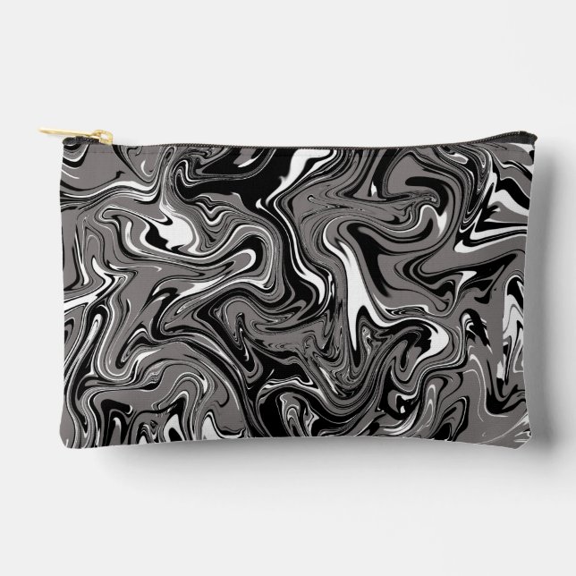 Pochette À Accessoires Illustration de marbre abstrait Noir   (Recto)