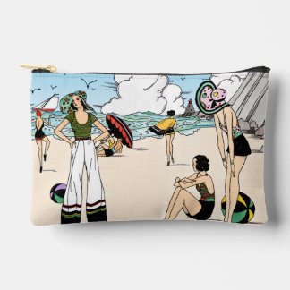 Pochette À Accessoires Illustration de plage Art Déco vintage années 1920