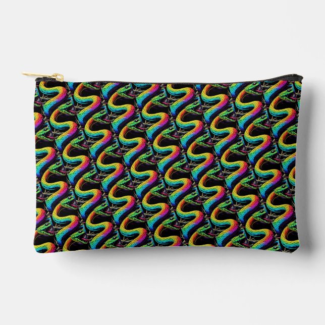 Pochette À Accessoires Illustration de serpent coloré (Recto)