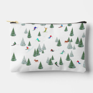 Pochette À Accessoires Illustration de skieurs alpins en descente